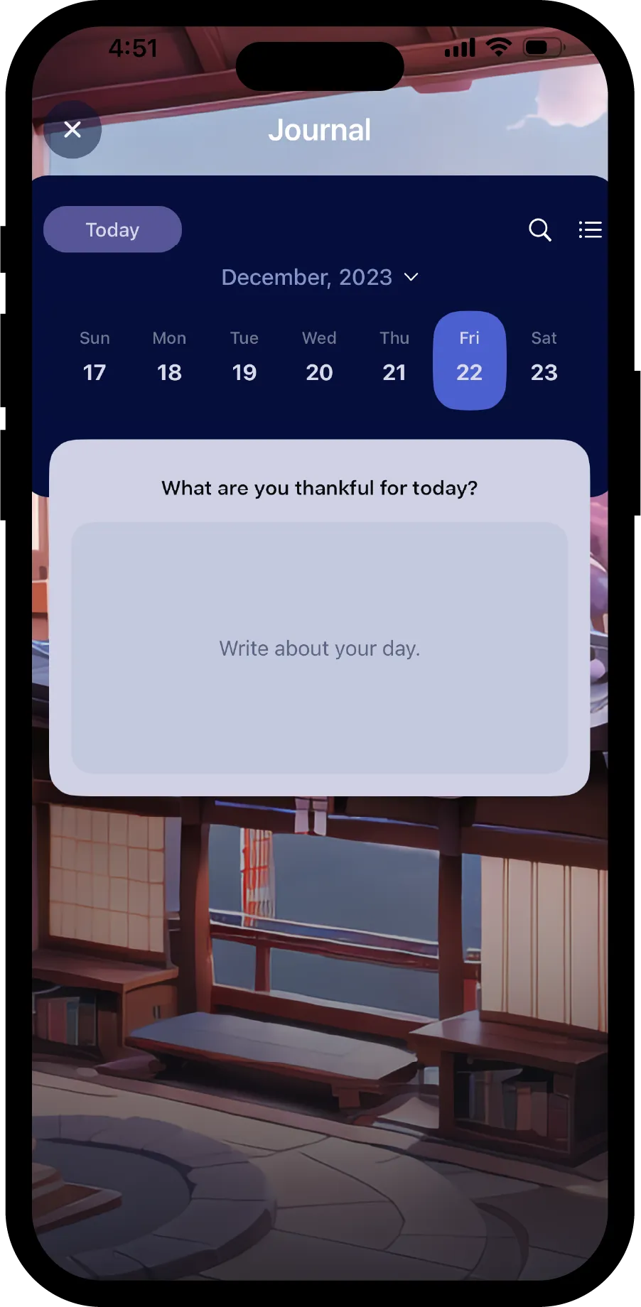 Staraxy's iOS app journal screenshot